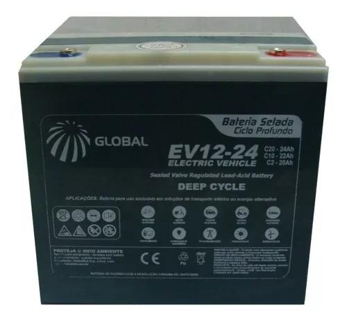 Bateria Global Bat Ev12-24 Ciclo Profundo 12v 24ah