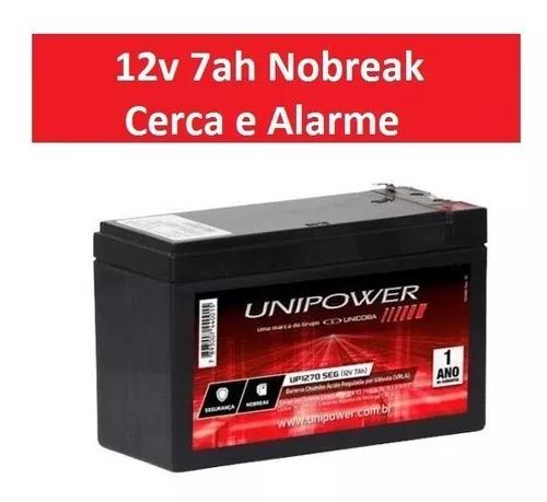 Bateria Selada 12v 7ah Up1270seg Nobreak E Alarme Unipower