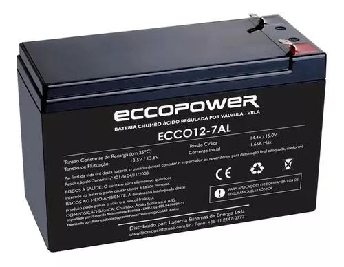 Bateria Selada Eccopower 12v 7ah - Alarme Eletrica Seg Cftv