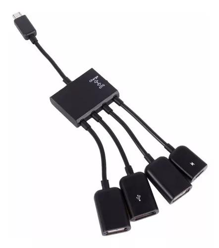 Micro Usb Hub Usb Otg Conector Spliter 4 Porta