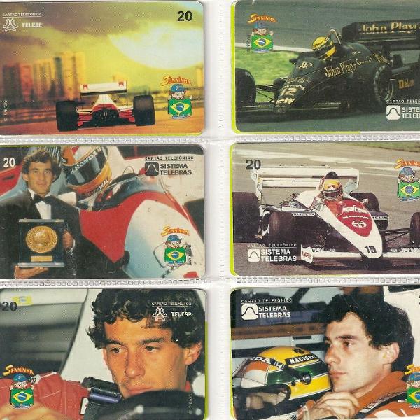 Coleção de cartões, incluído a coleção do Ayrton Senna