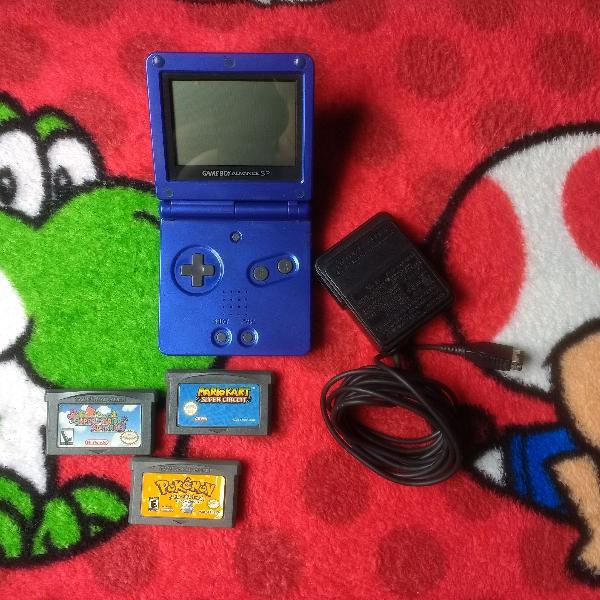 Game Boy Advance SP + carregador + Cartuchos!