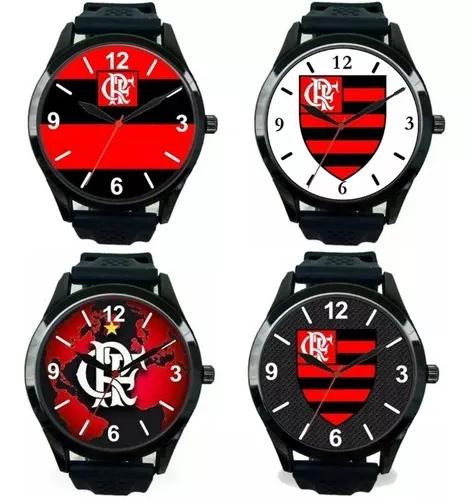 Kit 4 Relógios Pulso Flamengo Esportivo Masculino