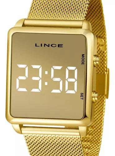 Relógio Lince Unissex Dourado Quadrado Mdg4619l Bxkx