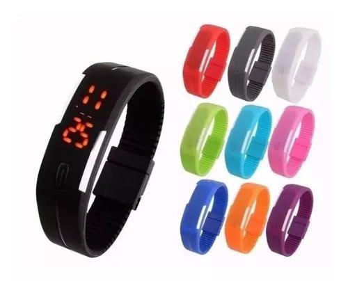 Relógio Pulseira Silicone Digital Led Bracelete Várias