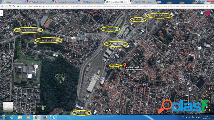 Terreno 1.860m2, ZEU, Ao lado Metrô, Capão Redondo Zona