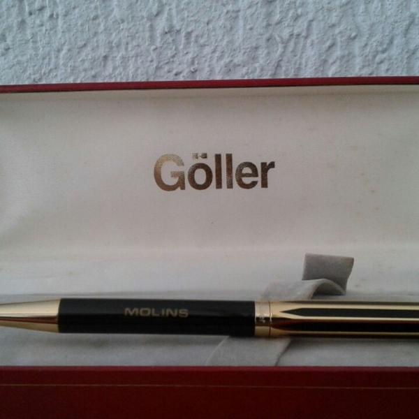 caneta antiga goller comemorativa empresa molins