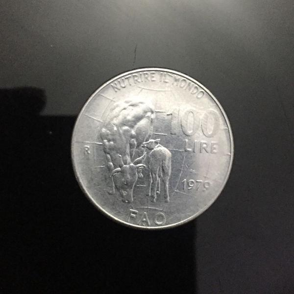 moeda 100 lire itália 1979