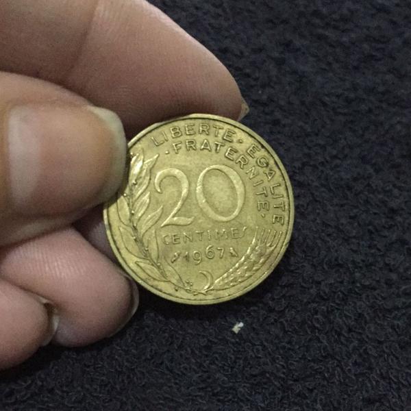 moeda 20 centimes frança 1967