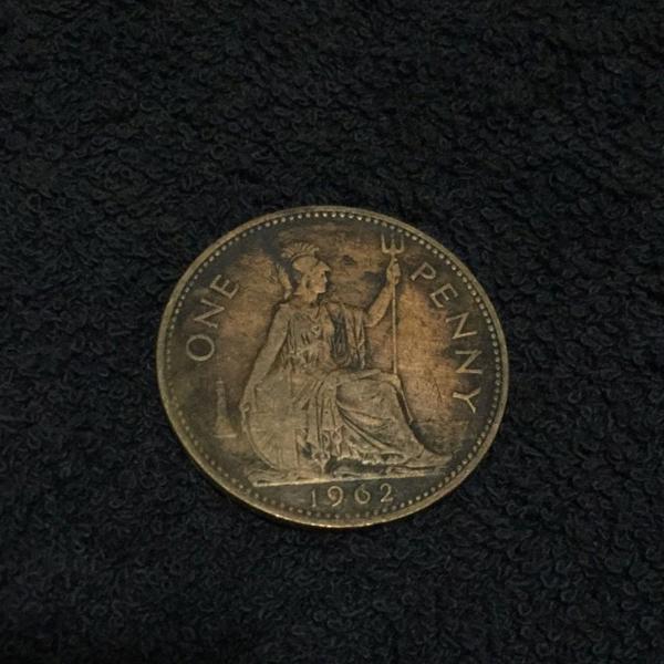 moeda one penny 1962