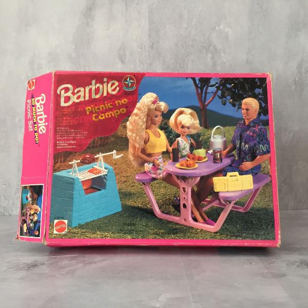 picnic no campo - barbie - estrela - muito raro! picnic set