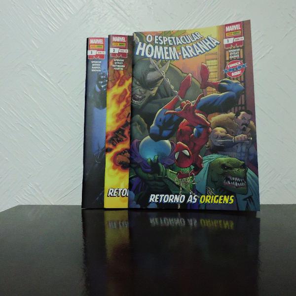 quadrinhos - o espetacular homem-aranha - edições 1,2 e 3