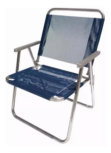 4 Cadeiras De Praia Extra Larga Reforçada 130kg Alumínio