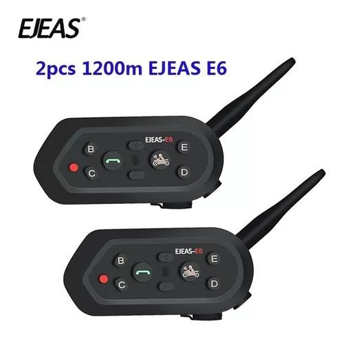Intercomunicador Multifuncional Capacete Moto Ejeas E6 (par)