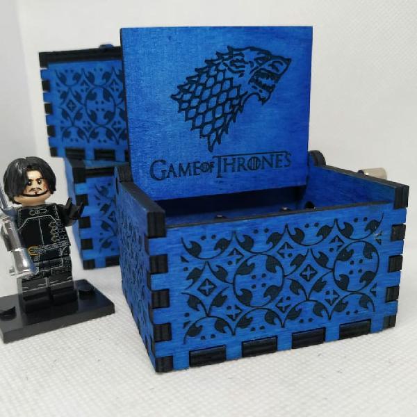 Kit Caixinha de Música Game Of Thrones Azul + Lego John