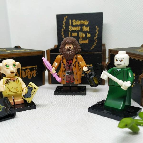 Kit Caixinha de Música Harry Potter + 3 Lego (Dobby, Hagrid