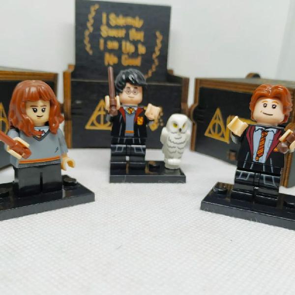 Kit Caixinha de Música Harry Potter + 3 Lego (Harry, Rony e