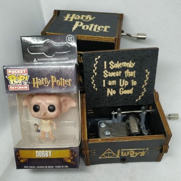 Kit Caixinha de Música Harry Potter + Boneco Funko Pocket