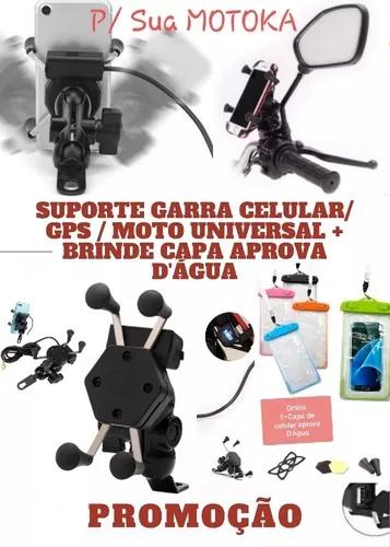 Suporte Garra Para Celular Moto Universal Com Carregador Usb