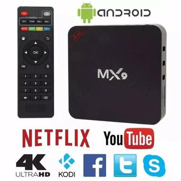 aparelho smart tv mx9 3g ran 16g rom 4k 8.1 app andrid