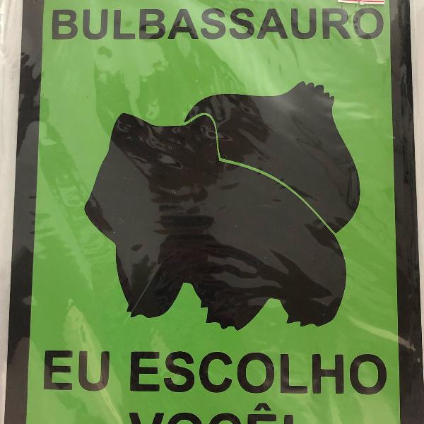 placa decorativa pokemon bulbassauro