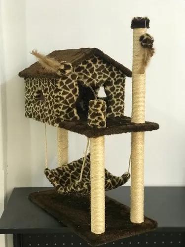 Arranhador Casa Com Rede Para Gatos Com Brinquedos