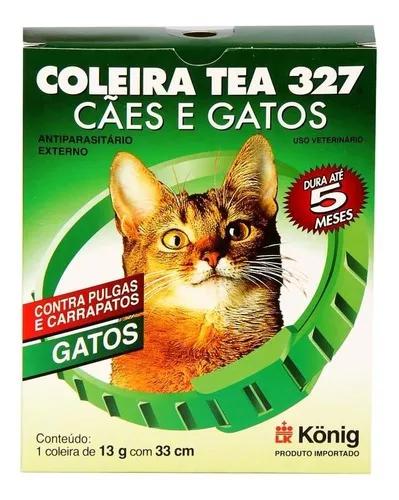 Coleira Contra Pulgas E Carrapatos Tea 327 Gatos 13g C/ 33cm