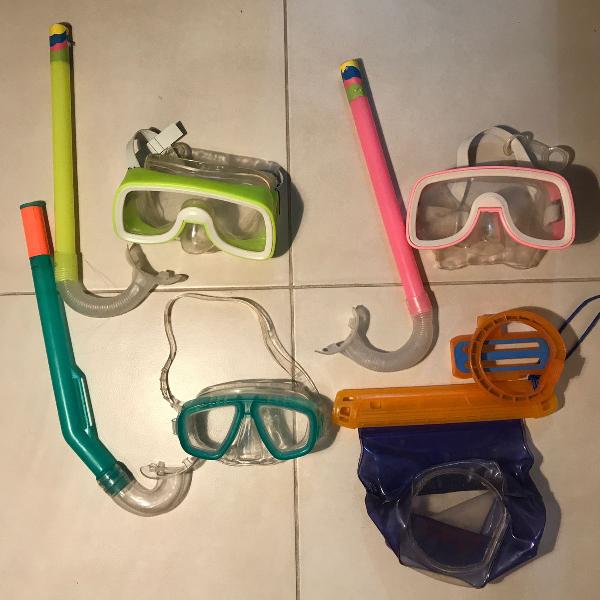 máscara de mergulho snorkel infantil