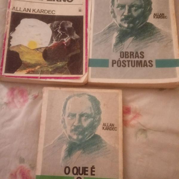 3 livros Allan Kardec