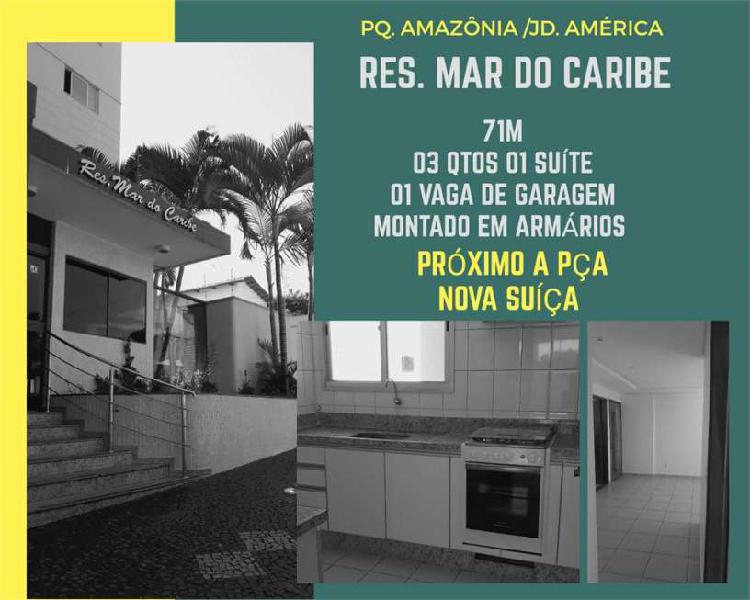Apartamento Parque Amazônia )3 Qtos 71m Divisa com Jardim