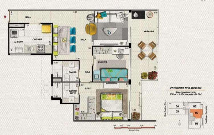 Apartamento dois quartos no Humaitá - Na rua mais tranquila