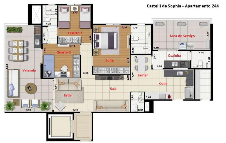 Apartamento nopara venda possui 127 metros quadrados com 3