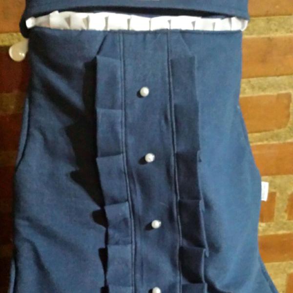 Casaquinho jeans com detalhe em pérolas - mascote