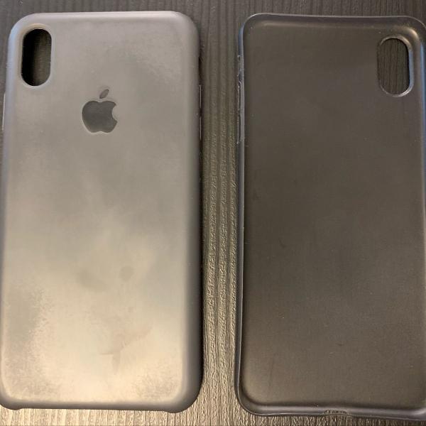 capa silicone preta + rígida ultrafina preta - iphone xs