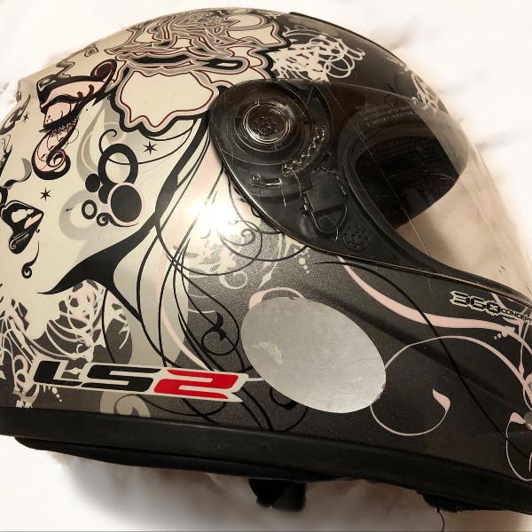 capacete ls2 ff350 stardust2 cinza - feminino