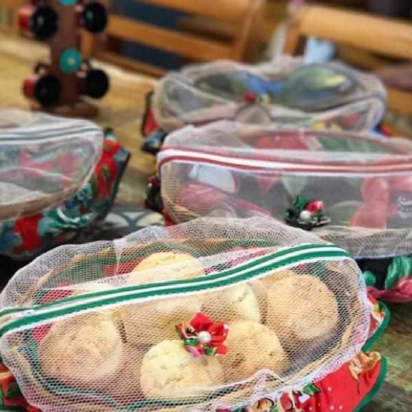 cestinho para pães e biscoito bambu