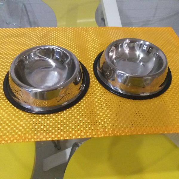 comedouro em inox para cães