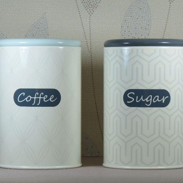 conj 2 latas porta café 500g e açúcar cantinho do café