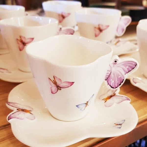 conjunto 6 xícaras de chá porcelana (649)