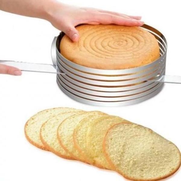 cortador de bolo aro 20 cm ajustável 6 camadas
