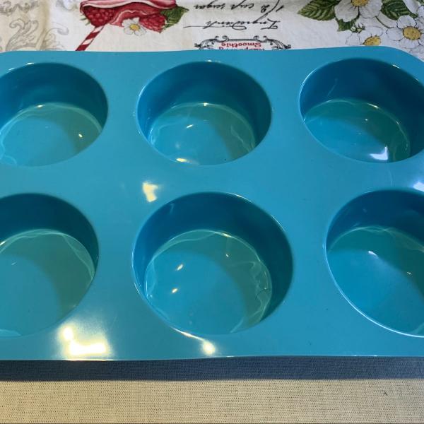 forma de silicone - cupcake ou tortinhas azul claro