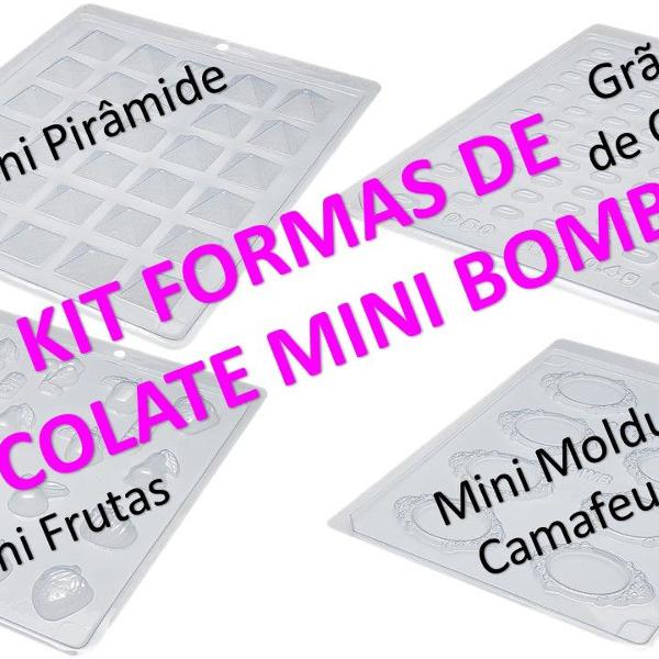 kit 04 formas de chocolate - mini bombons