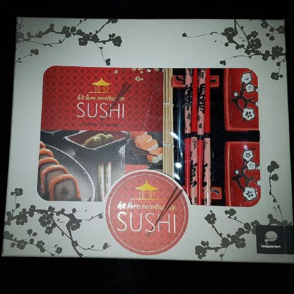 kit livro de receitas de sushi com utensílios + conjunto de