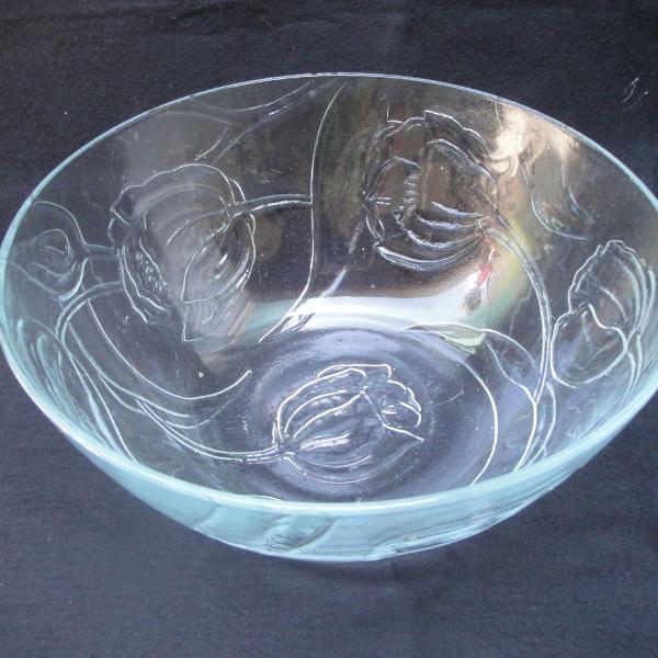 saladeira ou fruteira* 26 cm x 16 cm* vidro transparente*