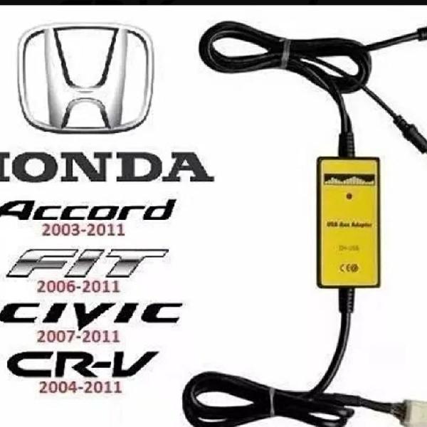 adaptador interface usb honda new civic accord fit crv