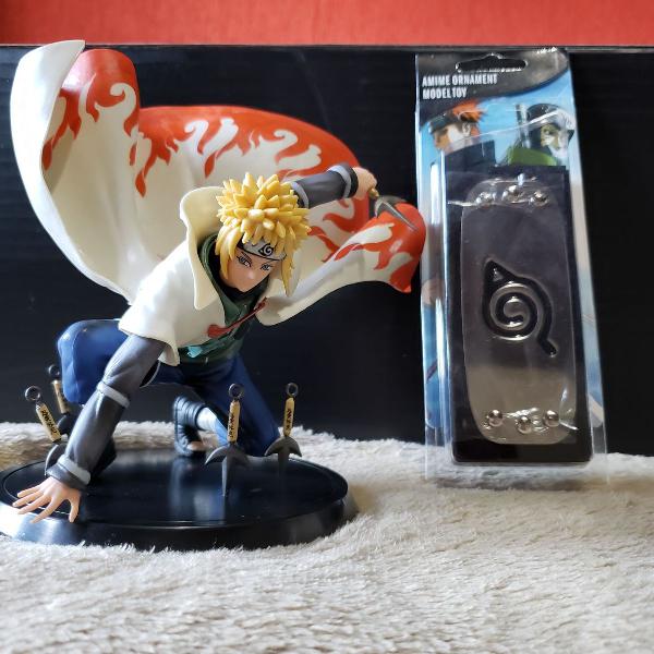 boneco action figure - minato namikaze + bandana