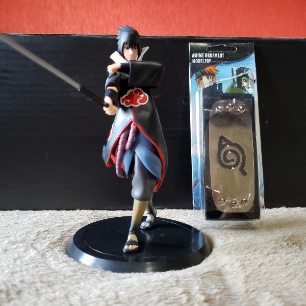boneco action figure - sasuke uchiha + bandana