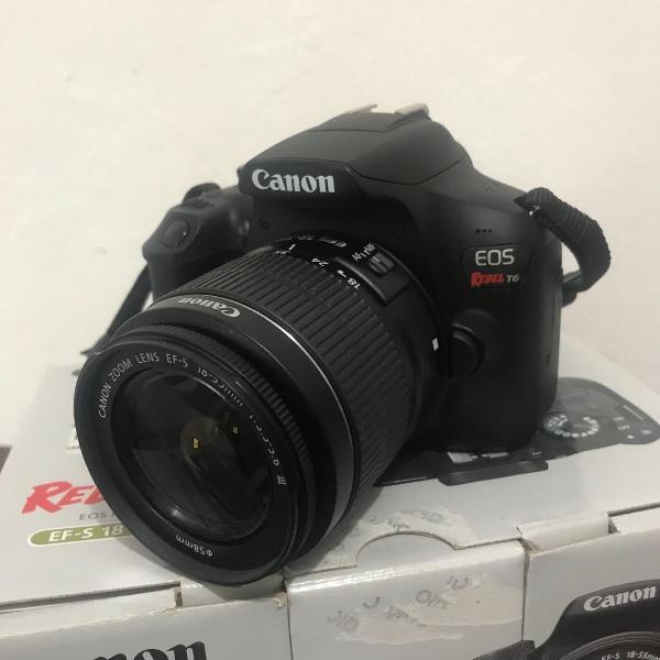 camera canon t6 seminova com lente e acessórios