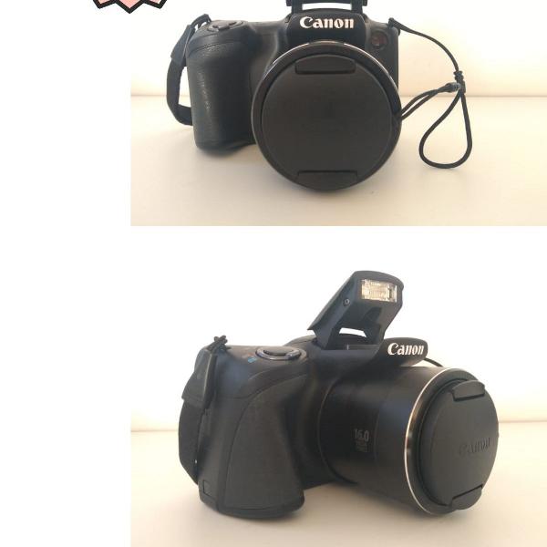 câmera canon powershot sx400 is black semi nova