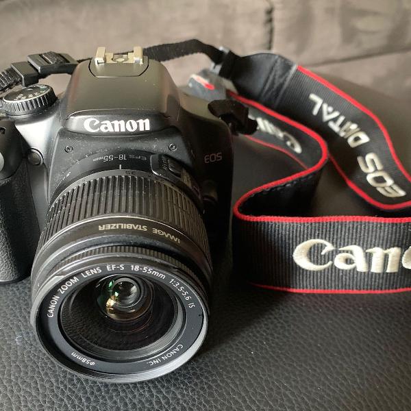 câmera canon xsi + lente 18-55mm + filtro + 2 baterias +